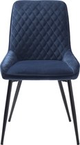Chaise de salle à manger Velours Blauw - Exclus. Accoudoir - 58x52x85cm