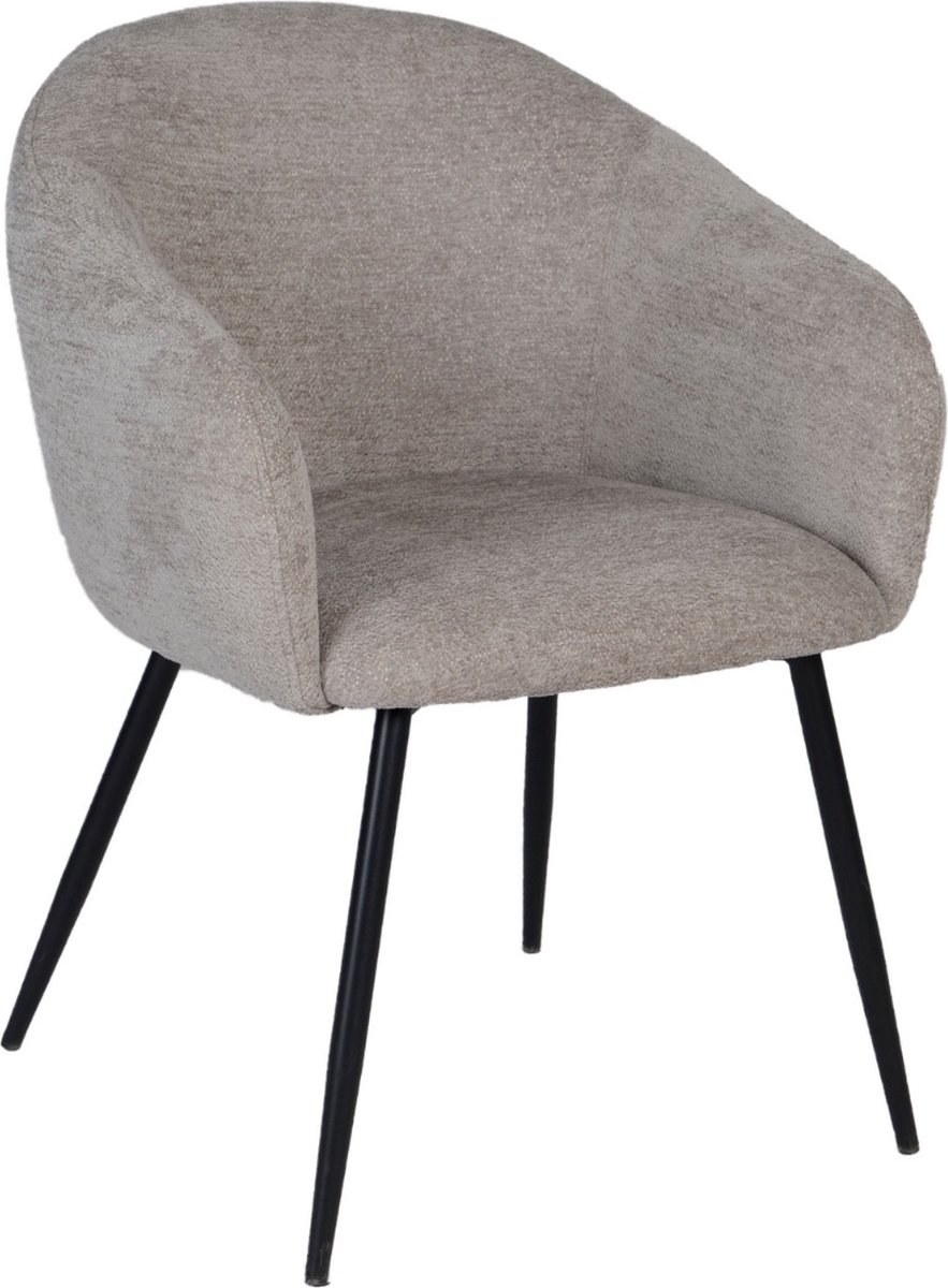 Giga Meubel Eetkamerstoel Meau - Stof/Metaal - Beige - Set van 2