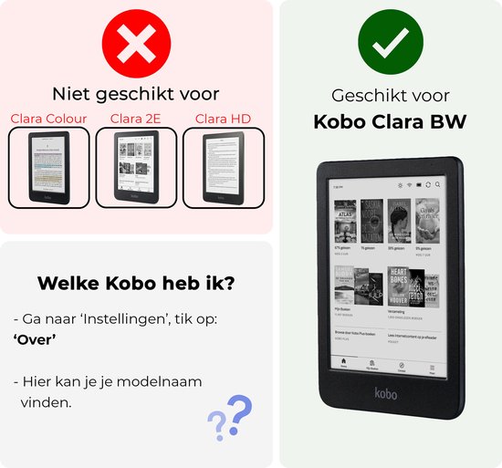 Hoesje Geschikt voor Kobo Clara BW Hoesje Luxe Bescherm Case - Hoes Geschikt voor Kobo Clara BW Hoes Book Cover - Donkerblauw van Hoesje  — afbeelding 2