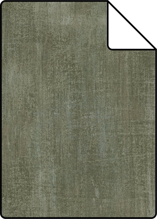 Proefstaal ESTAhome behang betonlook olijfgroen - 148754 - 26,5 x 21 cm