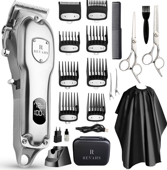 Revahs Professionele Draadloze Tondeuse en Baardtrimmer - Hoofdhaar Mannen - Trimmer Baarden en Snorren - Hair Clipper en Haartrimmer - Tondeuse Cheveux - Tondeuse Haar