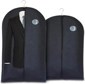 Set van 2 kledingzakken kledinghoezen geschikt voor reiskleding, pakken, jassen, enz. Gemakkelijk te dragen en op te bergen in de kledingkast (zwart 60 x 128 cm, 60 x 106 cm)