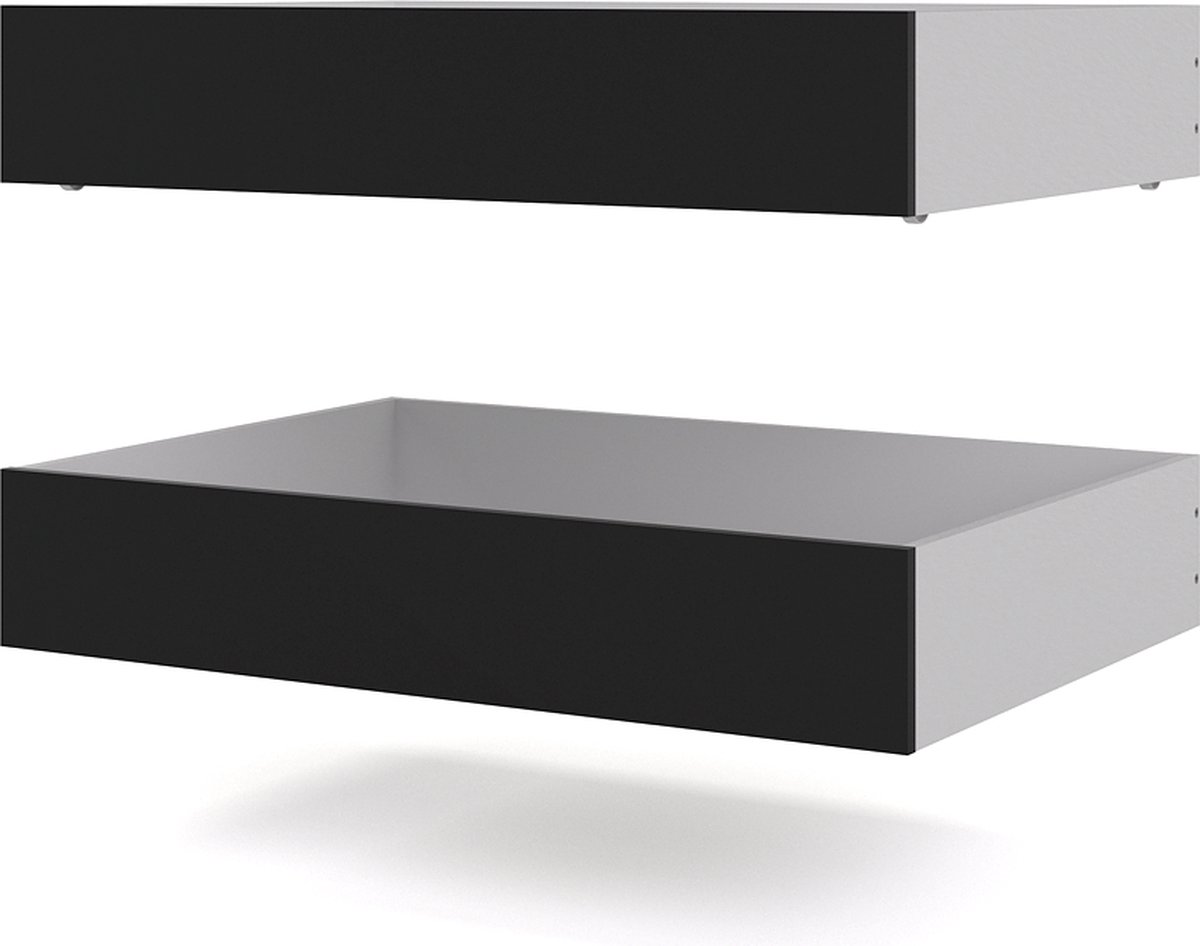 Nada bed 2 bedlades breedte 94 cm, matzwart.
