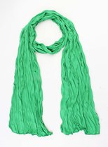 Accessories Junkie Amsterdam- Lang- Katoen- Effen- Dames- Sjaaltje-Smalle- Zomer- Gekreukeld- Shawl- Kado- Licht groen