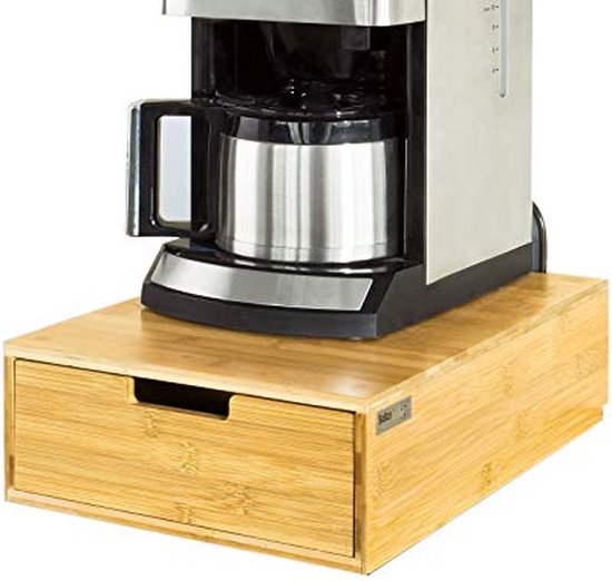 Rootz Koffiezetapparaat Stand & Koffiepad Capsule Theezakjes Lade Box Houder Kast-Bamboe