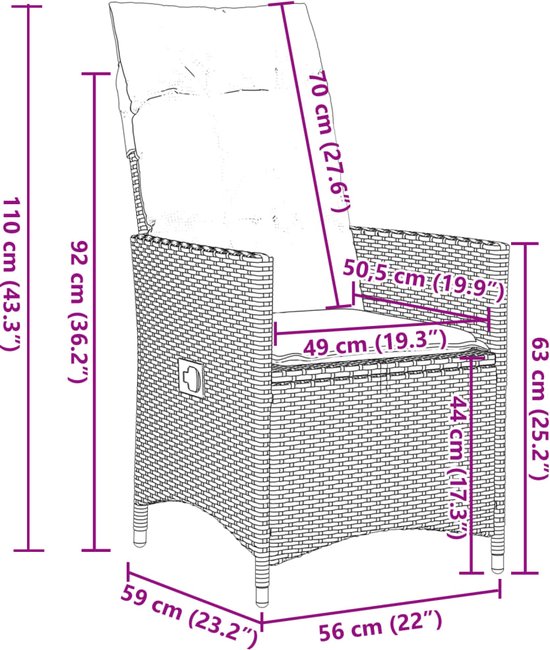 vidaXL-Tuinstoel-verstelbaar-met-kussens-poly-rattan-grijs