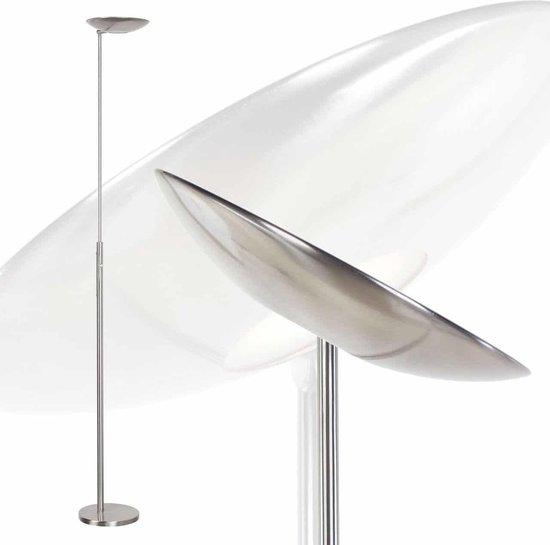 Staande lamp Geneva led | 1 lichts | grijs / staal | metaal | 184 cm hoog | Ø 22 cm | met dimmer | staande lamp / vloerlamp | modern design