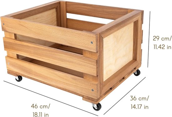 Lp Box Hout Creative Deco Opbergkist voor LP's | Opbergbox voor 80 Platen | Houten ...