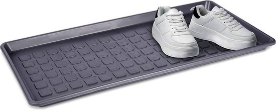 KOTARBAU® Schoenenlekbak - Lekbak Schoenen - Kunststof - 38 x 50 cm - Zwart - Schoenendruipbak - Schoenmat - Laarzen Afdruipmat - Schoenafdruipbak - Schoenenschaal - Lekbak voor Natte Schoenen
