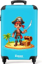 NoBoringSuitcases.com® - Kindertrolley jongen piraat - Kinderkoffer jongens - 55x35x25