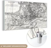MuchoWow® Peinture sur verre 160x80 cm - Peinture sur verre acrylique - Une vieille carte de la ville de Varsovie en Europe - Photo sur verre - Peintures - Carte