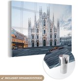 MuchoWow® Glasschilderij 120x80 cm - Schilderij acrylglas - Milaan - Kathedraal - Italië - Foto op glas - Schilderijen