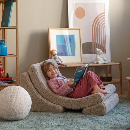 Wigiwama Teddy Moon Chair / Fauteuil - 80x65x55cm - Biscuit van Wigiwama — afbeelding 3