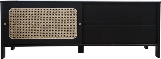 Concept-U - Zwart houten tv -kast en cannia BALI