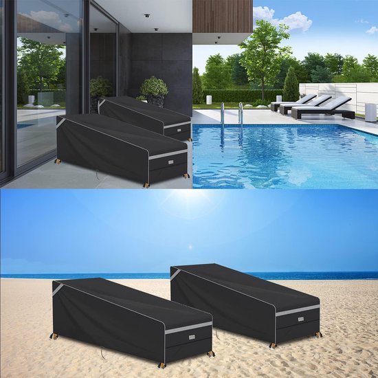 SIMPHAUS Afdekking voor tuinmeubelen, waterdichte beschermhoes, 250 x 200 x 80 cm, loungemeubelafdekking, anti-uv 420D Oxford-weefsel