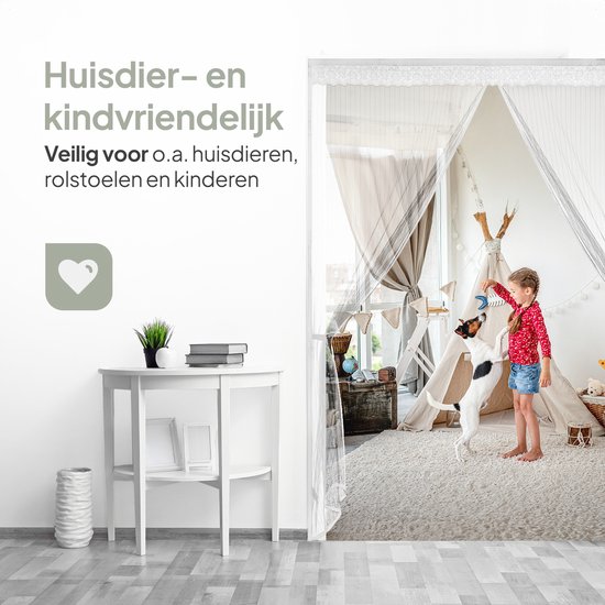 O'DADDY® Deurgordijn Deluxe FIBER - Magnetisch Vliegengordijn - Voor Nieuwbouw en Standaard Deuren - Eenvoudige Installatie - Deurhor Wit - 184x230 cm van O'DADDY — afbeelding 3