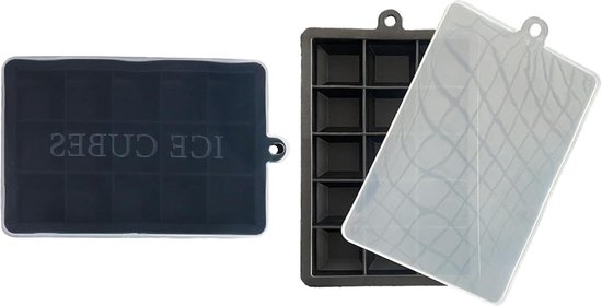 RUNMKUO IJsblokjesvorm 4 Stuks Set met Deksel,56-vaks Siliconen BPA