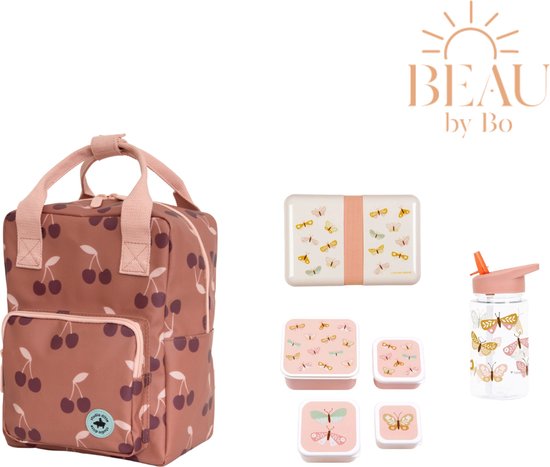 Sac à dos BEAU by Bo Studio Ditte petit + Set de rentrée scolaire A Little Lovely Company Papillons