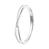 Lucardi Dames Zilveren ring twist - Ring - 925 Zilver - Zilverkleurig - 19.50 / 62 mm