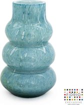 Vase Design Vita - Fidrio AQUA BUBBLES - vase à fleurs en verre soufflé à la bouche - diamètre 18 cm, hauteur 28 cm