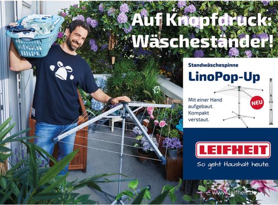 Leifheit droogmolen Linopop-up incl. beschermhoes - 14 meter drooglengte - Leifheit