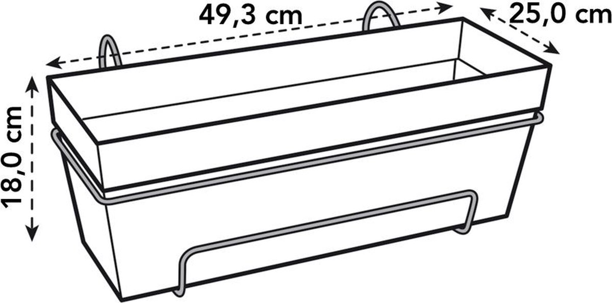 Elho Loft Urban Balcony Planter Allin1 50 - For Outdoor Balcony