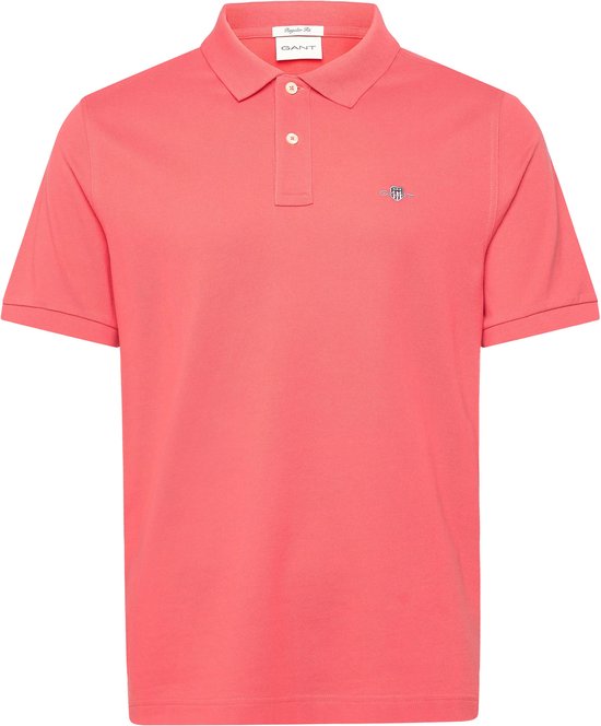 Gant - Heren Polo SS Regular Shield Pique Polo - Roze - Maat XXL