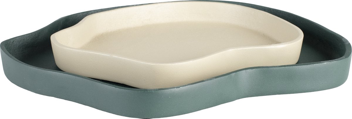 Revolt Trays/ Plateau Organisch Groen/Ivoor - Set of 2
