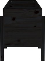 vidaXL - Plantenbak - verhoogd - 121x50x57 - cm - massief - grenenhout - zwart