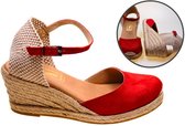 Espadrilles met Sleehakken Maat 35 - rood