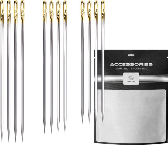 AIEX 18 Stuks Lederen Naainaalden voor Lederen Reparatie voor Meubelleer, Tapijten, Canvas, Naaiaccessoires