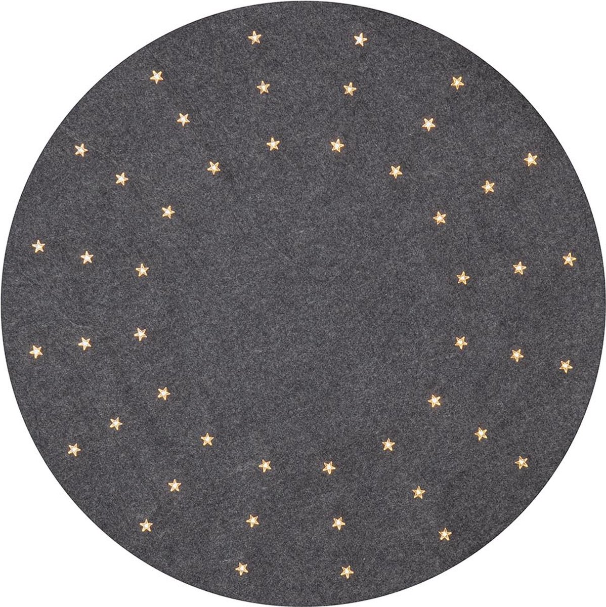 Star Trading Kerstboomtapijt 'Awn', verlicht, sterren, grijs, Ø 80cm