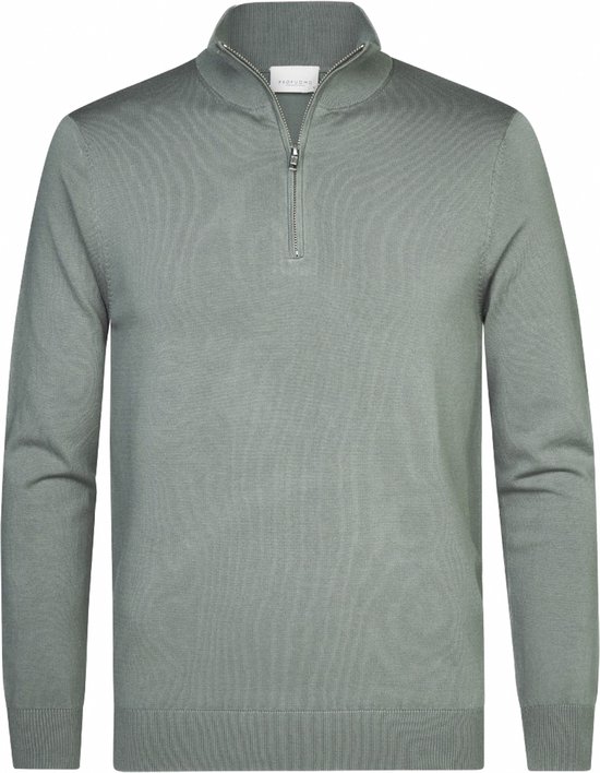 Profuomo - Half Zip Pullover Luxury Groen - Heren - Maat XXL - Modern-fit