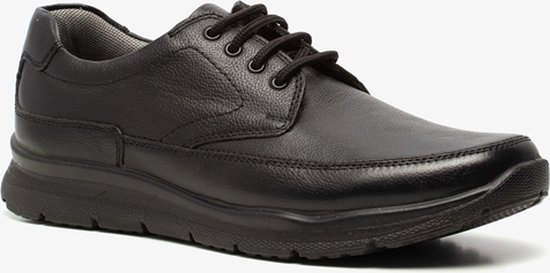 Hush Puppies leren heren veterschoenen - Zwart - Maat 44