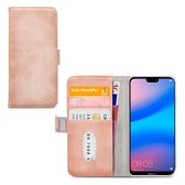 Mobilize Elite Gelly Telefoonhoesje geschikt voor Huawei P20 Lite (2019) Hoesje Bookcase Portemonnee - Soft Pink