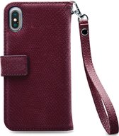 Mobilize Gelly Zipper Telefoonhoesje geschikt voor Apple iPhone XS Max Hoesje Uitneembare 2in1 Clutch - Bordeaux
