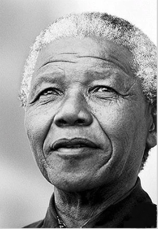 Allernieuwste Toile Peinture Nelson Mandela - Noir Blanc - Politicien ANC - Zwart Wit -50 x 70 cm