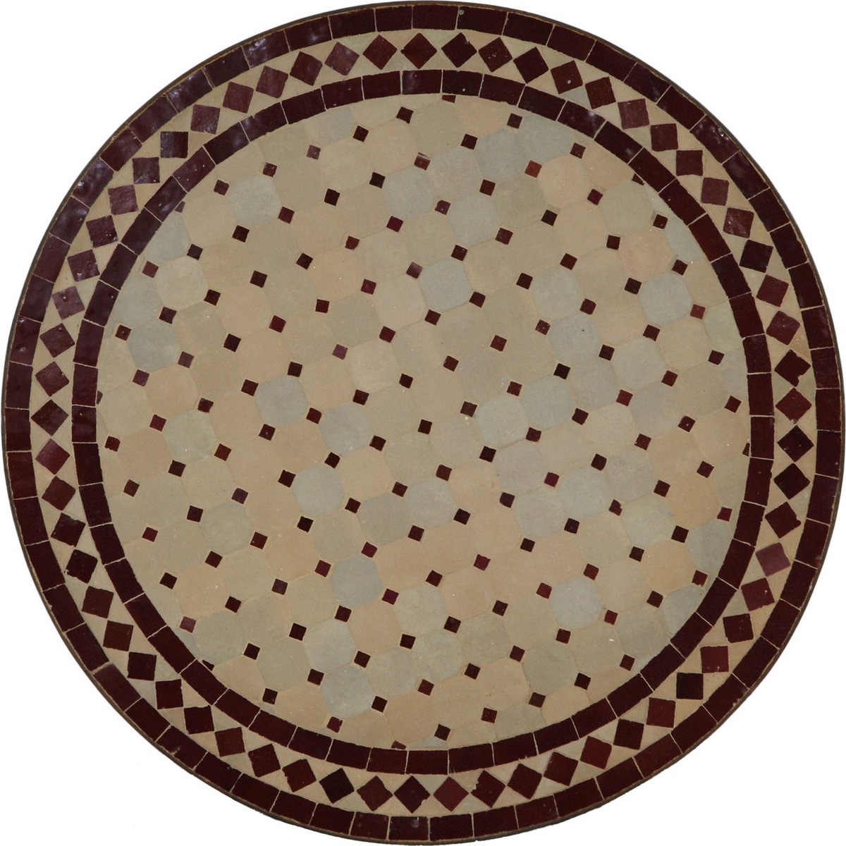 Mozaïek tafel D60 bordeaux/rhombus