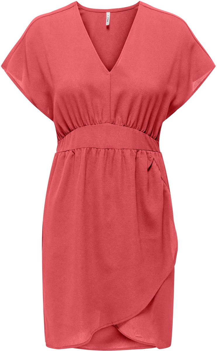 ONLY ONLNOVA LIFE VIS S/S TRACY DRESS SOLID Dames Jurk - Maat XS