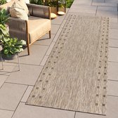 Tapiso Melissa Loper Laagpolig Beige Vloerkleed Indoor Outdoor Maat- 70x350