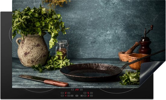 KitchenYeah® Inductie beschermer 91,2x52 cm - Kruiden - Stilleven - Specerijen - Afdekplaat voor kookplaat - Inductieplaat mat - Beschermingsmat - Beschermplaat - Keuken bescherm decoratie - Afdek kookplaten