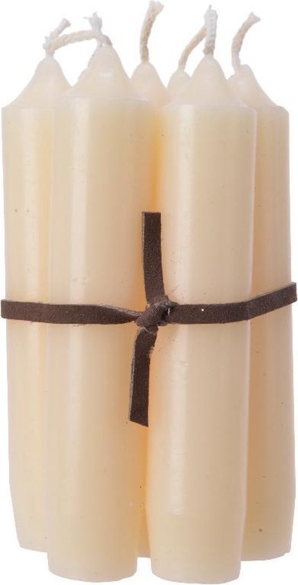 Puntkaars wax Bundel a 7 stuks 6,5x6,5x11cm creme