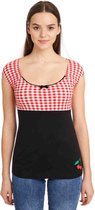 Pussy Deluxe Top -M- Red Plaid Evie Multicolours