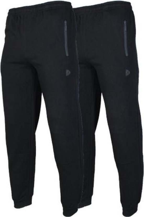 2-Pack Donnay - Joggingbroek met elastiek (Jack) - Sportbroek - Heren - Black (020) - maat XL