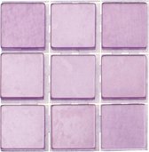 252x stuks mozaieken maken steentjes/tegels kleur lila met formaat 10 x 10 x 2 mm