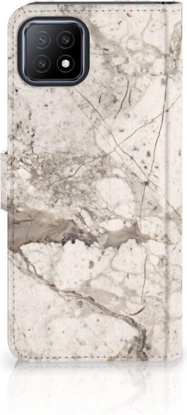 Coque avec pour OPPO A73 5G Portefeuille Marbre Beige