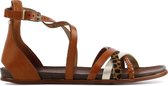 Fred de la Bretoniere Vrouwen Leren    Sandalen / Damesschoenen 170010151 - Cognac - Maat 37