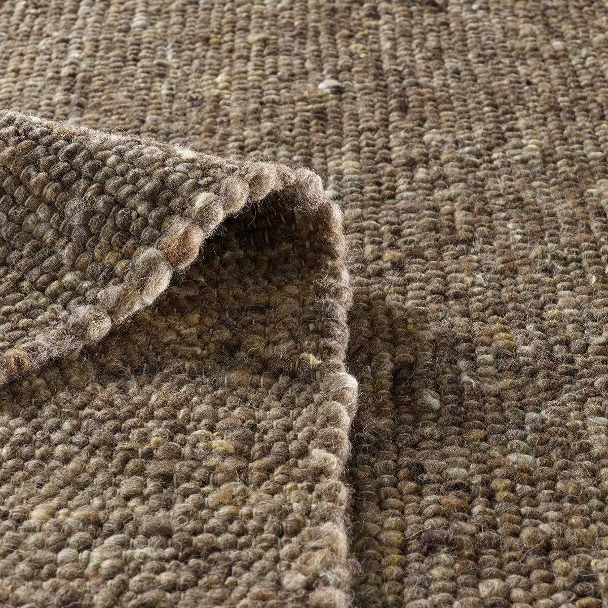 Wollen vloerkleed handweef Oslo bruin 160x230 cm