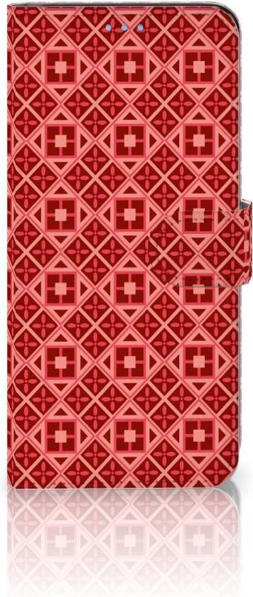 Coque Téléphone OPPO A73 5G PU Premium Housse pour Batik Rouge