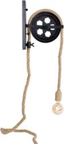Wandlamp touw katrol l27b10h30cm